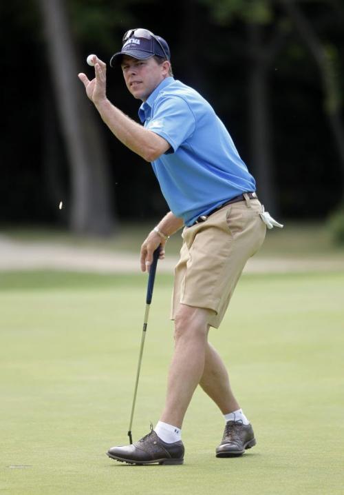 Todd Fanning whacks the ball at the Canadian Amateur Golf Tournament at Niakawa Golf and Country Club in Winnipeg.  August 11, 2011 (BORIS MINKEVICH / WINNIPEG FREE PRESS)