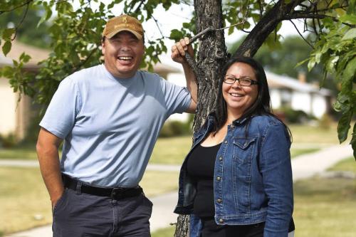 Ed Neveau and his wife Madelain who now live in Hollow Water are photographed in Winnipeg Friday, August 12, 2011. The couple are angry that despite being employed and owning their own home and several vehicles their bank approved loan for $28,000 to finish the landscaping at their home has been turned down because Indian Affairs says they live on a reserve. John Woods/Winnipeg Free Press
