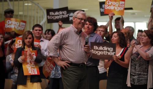 Greg Selinger nomination event at the St. Boniface College.  August 28, 2011 (BORIS MINKEVICH / WINNIPEG FREE PRESS)