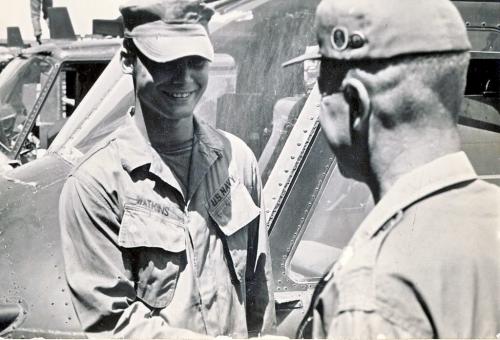 Scanned photo of Gary Watkins receiving a purple heart in 1967 in Mekong Delta. Vietnam War soldier. Winnipeg Free Press