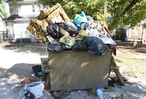 Over flowing dumpsters in the rear of the 500 block of Alfred Ave- See Pauls story  Sept 04, 2011   (JOE BRYKSA / WINNIPEG FREE PRESS)