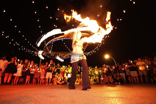 Fire dancers perform at Manyfest Saturday, September 10, 2011. The party really got going today with kid zones, artist and farmer markets, a dance party, Lights on Broadway among the many events.  (John Woods/Winnipeg Free Press)