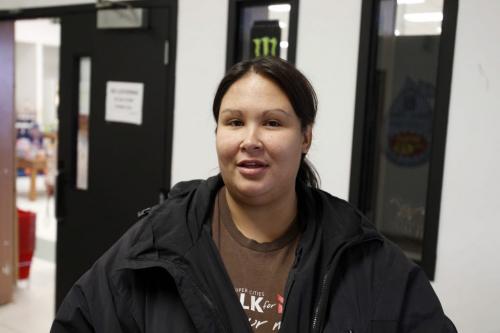 LONG PLAIN FIRST NATION - Kelly Perswain, 27, probably wont vote. Sept 14, 2011 (BORIS MINKEVICH / WINNIPEG FREE PRESS)