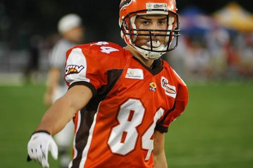 Dan Turek, wide receiver Okanagan Sun of the BCFC Äì photo credit to Bill Adams Winnipeg Free Press