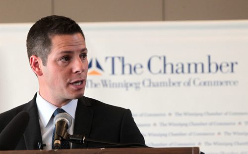 Brian Bowman, a lawyer from Pitblado, is being sworn in as the new chairman of the Winnipeg Chamber of Commerce at the annual AGM. See Martin Cash story 111005 Mike Deal / Winnipeg Free Press