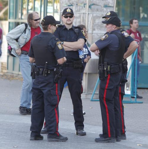NHL Faceoff 2011 at the Forks. Heavy police presence at the Forks for the big event.  Oct. 6, 2011 (BORIS MINKEVICH / WINNIPEG FREE PRESS)