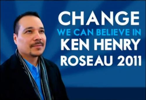 Photo of Ken Henry in promotional slideshow for his bid to become Chief of Roseau in coming vote.  Screen Grab from video, Winnipeg Free Press