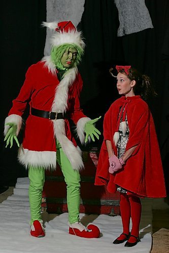 BORIS MINKEVICH / WINNIPEG FREE PRESS  061218 The Grinch played by Matthew Stefanson and Cindy Louwho plaid by Hayley McMurray, pose for some photos.