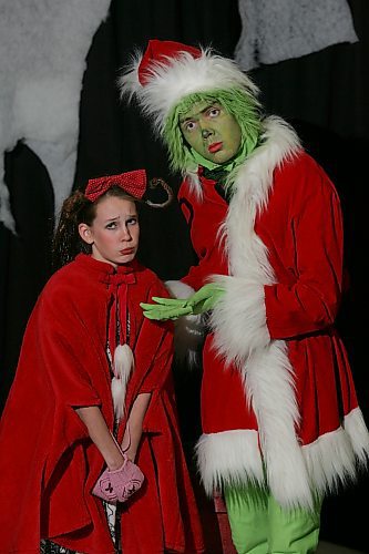 BORIS MINKEVICH / WINNIPEG FREE PRESS  061218 The Grinch played by Matthew Stefanson and Cindy Louwho plaid by Hayley McMurray, pose for some photos.