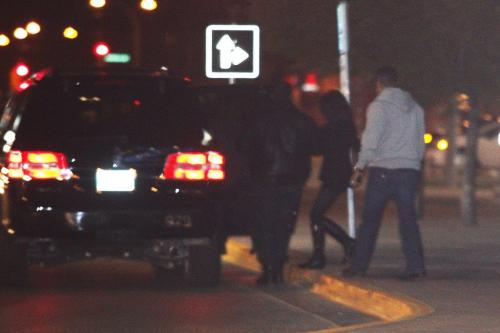 October 20, 2011 - 111020  -  Justin Beiber and Selena Gomez evade photographers after attending a moviw at Silver City, Polo Park Thursday October 20, 2011.    John Woods / Winnipeg Free Press