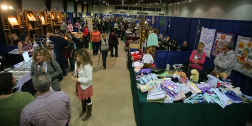 Brandon Sun The Manitoba Room was packed on Sunday for the annual Big One craft and arts sale held at the Keystone Centre. (Bruce Bumstead/Brandon Sun)
