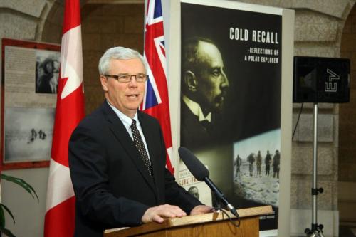 Photo exhibit opening opening with Greg Selinger(in photo) and Manitoba Premier Greg Selinger with Norwegian Ambassador , Her Excellency Else Berit Eikeland. To go with story marking the 100th anniversary of Roald Amundsen, the norwegian explorer and first to reach the South Pole  Oct. 27, 2011 (BORIS MINKEVICH / WINNIPEG FREE PRESS)
