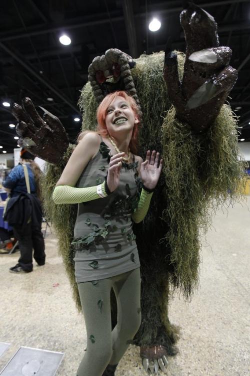October 29, 2011 - 111029 - Jeanine Filiatrault (13), dressed as Batman villain Poison Ivy, and Neal Miller, dressed as Marvel Comics Manthing, pose for a photo at Comic-Con October 29, 2011. John Woods / Winnipeg Free Press