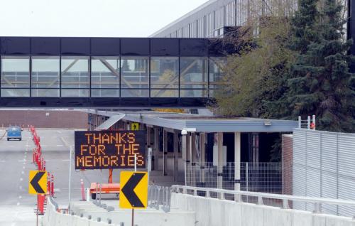 The new Winnipeg James Armstrong Richardson International Airport opens officially. Here is a photo of a sign at the old terminal.   Oct. 30, 2011 (BORIS MINKEVICH / WINNIPEG FREE PRESS) James Richardson International Airport.