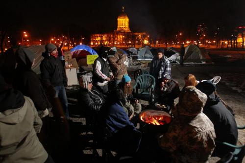Feature photo from Occupy Winnipeg at Memorial Park. November 7, 2011 (BORIS MINKEVICH and Phil HOSSACK/ WINNIPEG FREE PRESS)