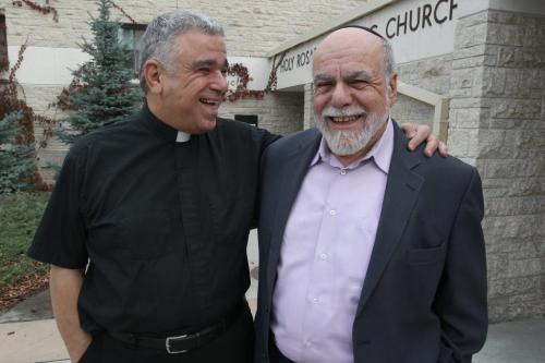 Father Sam Argenziano, left, and Rabbi Neal Rose, seen together in Winnipeg on Oct. 25, 2011. So a priest and a rabbi... It's no joke: The interfaith duo will be leading a tour to Israel and Italy. THE CANADIAN PRESS/Joe Bryska, Winnipeg Free Press