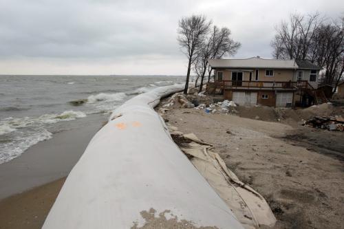 Tour at Twin Lakes Beach. Woodlands. Geotubes were set up there to protect the properties. November 8, 2011 (BORIS MINKEVICH/ WINNIPEG FREE PRESS)