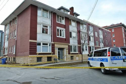 An overnight fire in the Vermont Court building at Carlton Street and Qu'Appelle Ave sent at least one person to hospital. 111112 Mike Deal / Winnipeg Free Press