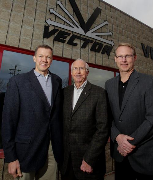 Vector Construction Group. L-R Dave Whitmore, Don Whitmore, nad Bob Spriggs pose for a photo in front of their office in south Winnipeg. November 14, 2011 (BORIS MINKEVICH/ WINNIPEG FREE PRESS)