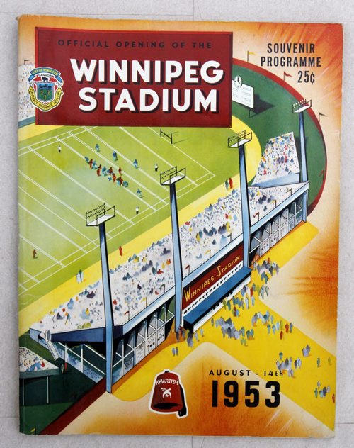 The program from the official opening of the Winnipeg Stadium in 1953.Randy Turner story   (WAYNE GLOWACKI/WINNIPEG FREE PRESS) Winnipeg Free Press Nov. 15  2011