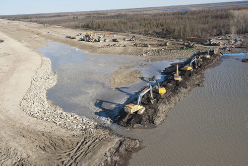 Lake St. Martin channel opens - Province of Manitoba photo. November 01 2011.