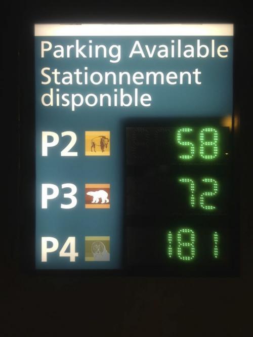 The parkade at the James Richardson International Airport displays available parking spots Tuesday, November 15, 2011. - for Bill Redekop story. Mike Aporius / Winnipeg Free Press