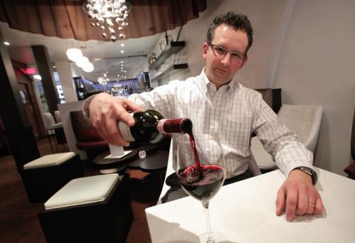 John Smook a co-owner of Tre Visi Restaurant at 173 McDermot Ave. in the Sensi Wine Bar above the restaurant.  See Maureen Scurfield story 111116 Mike Deal / Winnipeg Free Press