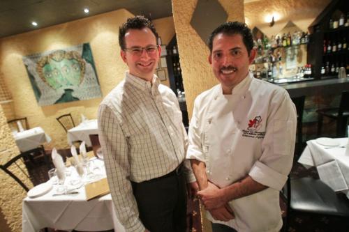 (l-r) John Smook and Giacomo Appice co-owners of Tre Visi Restaurant at 173 McDermot Ave.  See Maureen Scurfield story 111116 Mike Deal / Winnipeg Free Press