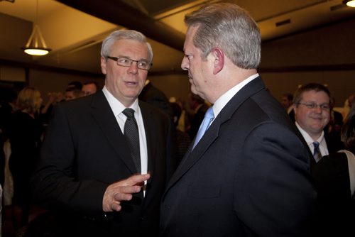 Winnipeg - John Johnston Free Press Premier Greg Selinger , Former Vice President, Al Gore. November 22 2011.