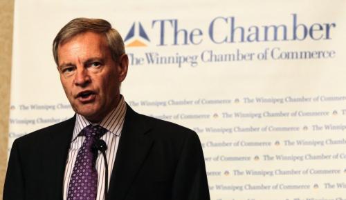 Cargill CEO Len Penner speaks at a Winnipeg Chamber of Commerce lunch.  See Martin Cash story 111124 Mike Deal / Winnipeg Free Press