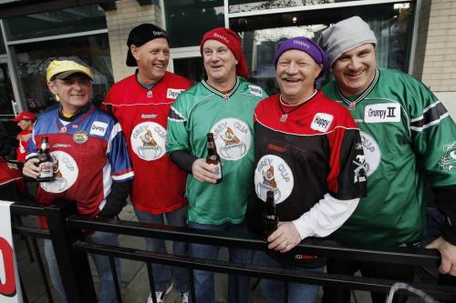 VANCOUVER, BC: NOVEMBER 25, 2011 -- The Grey Cup dwarfs are in Vancouver for the Grey Cup Friday, November 25, 2011. (John Woods/Winnipeg Free Press)
