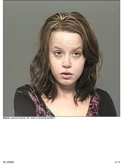 On Tuesday, November 29, 2011, at 1:12 a.m., police responded to a call for a personal injury collision in the Unwin Avenue/Leslie Street area. See previous release. The victim has been identified as Leanne Freeman, 23, of Winnipeg. A post-mortem examination determined the cause of death as a gunshot wound to the body.
