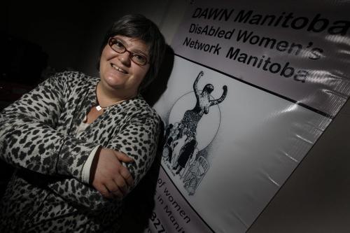 December 2, 2011 - 111202  -  Jennifer Wiens, co-chair for the DisAbled Women's Network Manitoba, poses for a photograph in their office Friday, December 2, 2011.    John Woods / Winnipeg Free Press