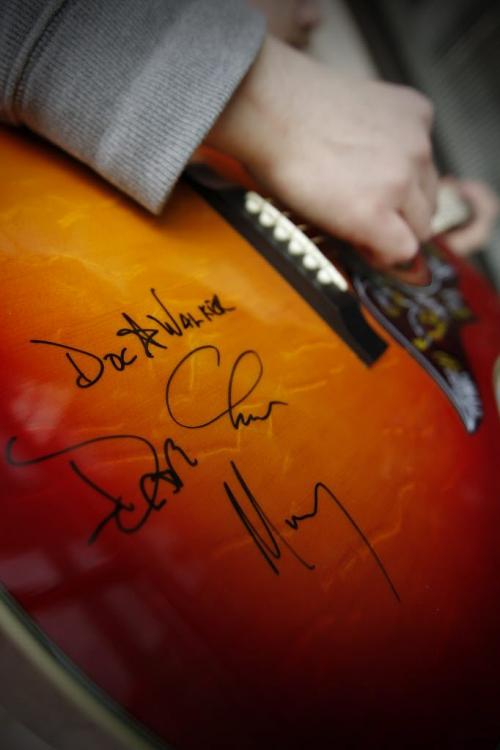 December 2, 2011 - 111202  -  Photo of signed Doc Walker guitar for competition. Photographed December 2, 2011.    John Woods / Winnipeg Free Press