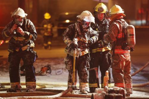 December 5, 2011 - 111205  -  Firefighters at a fire at 270 Tecumseh Monday December 5, 2011.    John Woods / Winnipeg Free Press