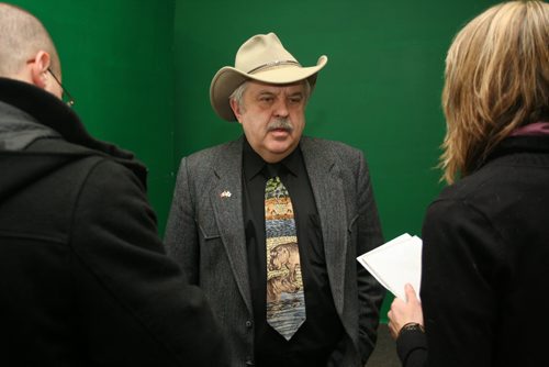 Brandon Sun Ken Waddell addresses reporters after announcing his intent to be a candidate in the Neepawa Mayoralty by-election. Election day has not yet been determined, but it is expected in 2012. (Keith Borkowsky/Brandon Sun)