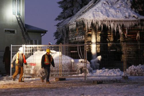December 16, 2011 - 111216  - Photograph of a home in the 100 block of Shoreline that went up in flames Friday morning, December 16, 2011.    John Woods / Winnipeg Free Press