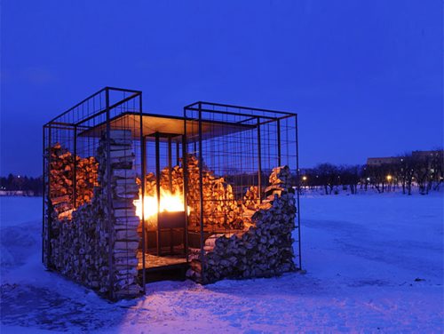 Woodpile hut along Winnipeg's river trail 2011  - for Melissa Martin story / Winnipeg Free Press