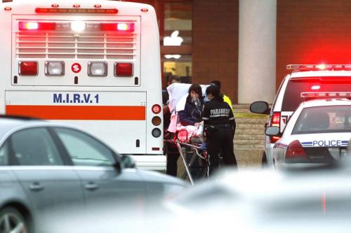 December 26, 2011 - 111226  -  Police and paramedics attend to the public in a incident at Polo Park Monday, December 26, 2011.    John Woods / Winnipeg Free Press