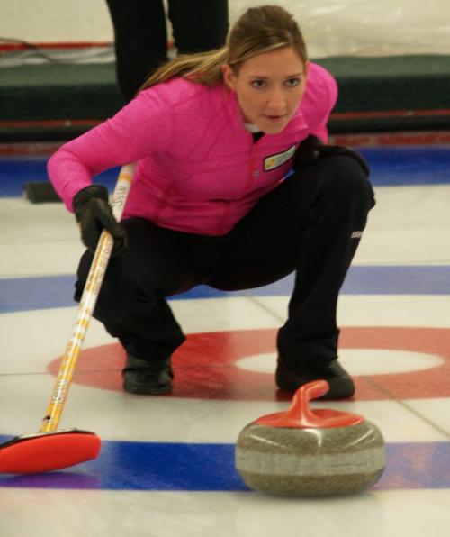 Photo of Briane Meilleur. Action, taking place this week at Manitoba junior womenÄôs curling championship at Minnedosa Curling Club.Please photo credit RESBY COUTTS. Winnipeg Free Press