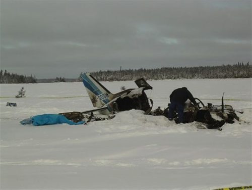 Photo's from The Transportation Safety Board of Canada of plane crash. North Spirit Lake news release On 10 January 2012, at approximately 10:05 Central Standard Time (CST), a Piper PA-31 (Navajo)  crashed near North Spirit Lake, Ontario. The aircraft was Keystone Air Service Ltd. Flight 213, from Winnipeg, Manitoba to North Spirit Lake, Ontario. It crashed on a lake about 1.1 nautical miles from the runway. There was a post-crash  fire and 4 of the 5 people on board were fatally injured. The survivor was airlifted to a care facility by an air ambulance at approximately 13:00 CST.
