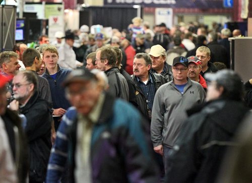 Brandon Sun Crowds line the hallways of the Keystone Centre, Wednesday afternoon at the annual Ag Days event. (Colin Corneau/Brandon Sun)