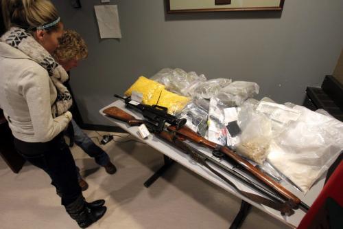 RCMP briefing on the drug trends and seizures in Manitoba last year, and the links to organized crime in Manitoba communities. Drugs and guns.  January 27, 2012 BORIS MINKEVICH / WINNIPEG FREE PRESS