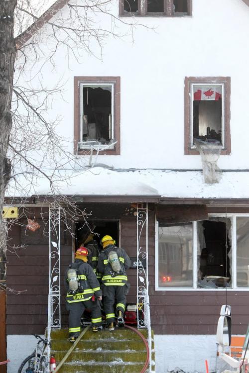 Firefighters work to clear out the smoke from a fire that occurred at 282 Bannerman Wednesday morning. Feb 01, 2012 Ruth Bonneville Winnipeg Free Press