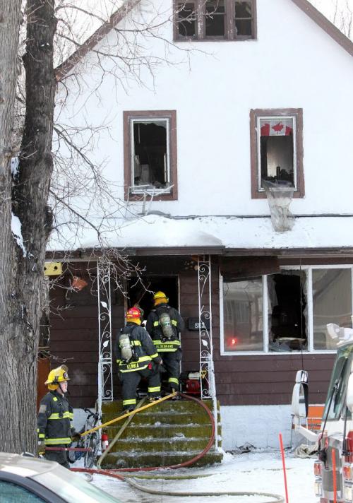 Firefighters work to clear out the smoke from a fire that occurred at 282 Bannerman Wednesday morning. Feb 01, 2012 Ruth Bonneville Winnipeg Free Press