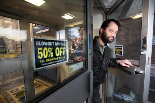 James Borsa with Movie Village which is has a blowout sale due to store closing. See Randall King story. Feb 02, 2012 (Ruth Bonneville / Photographer) Winnipeg Free Press