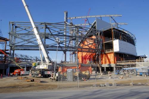 Construction photos of the new football stadium at the University of Manitoba.  Story by Murray McNeill  February 7, 2012 BORIS MINKEVICH / WINNIPEG FREE PRESS