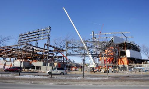 Construction photos of the new football stadium at the University of Manitoba.  Story by Murray McNeill  February 7, 2012 BORIS MINKEVICH / WINNIPEG FREE PRESS