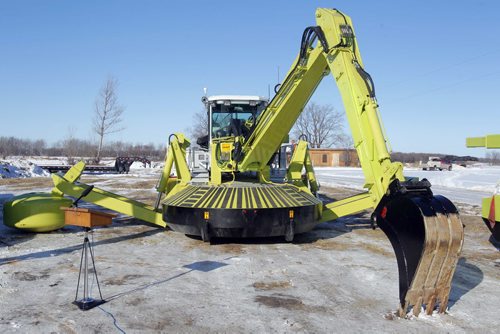 The new Amphibex AE400 photographed before the news conference announcing it in East Selkirk, Manitoba. February 10, 2012 BORIS MINKEVICH / WINNIPEG FREE PRESS
