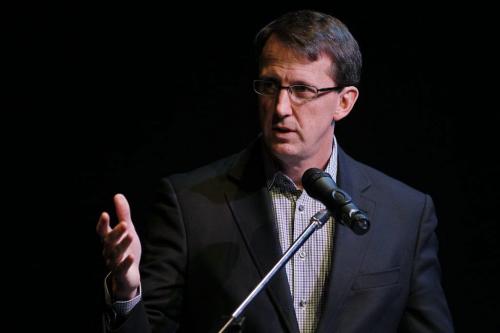 February 13, 2012 - 120213  -  Mark Chipman speaks prior to a showing of the film Champion City The 1896 Winnipeg Victorias at MTC Warehouse (now called something else) in Winnipeg Monday February 13, 2012.    John Woods / Winnipeg Free Press